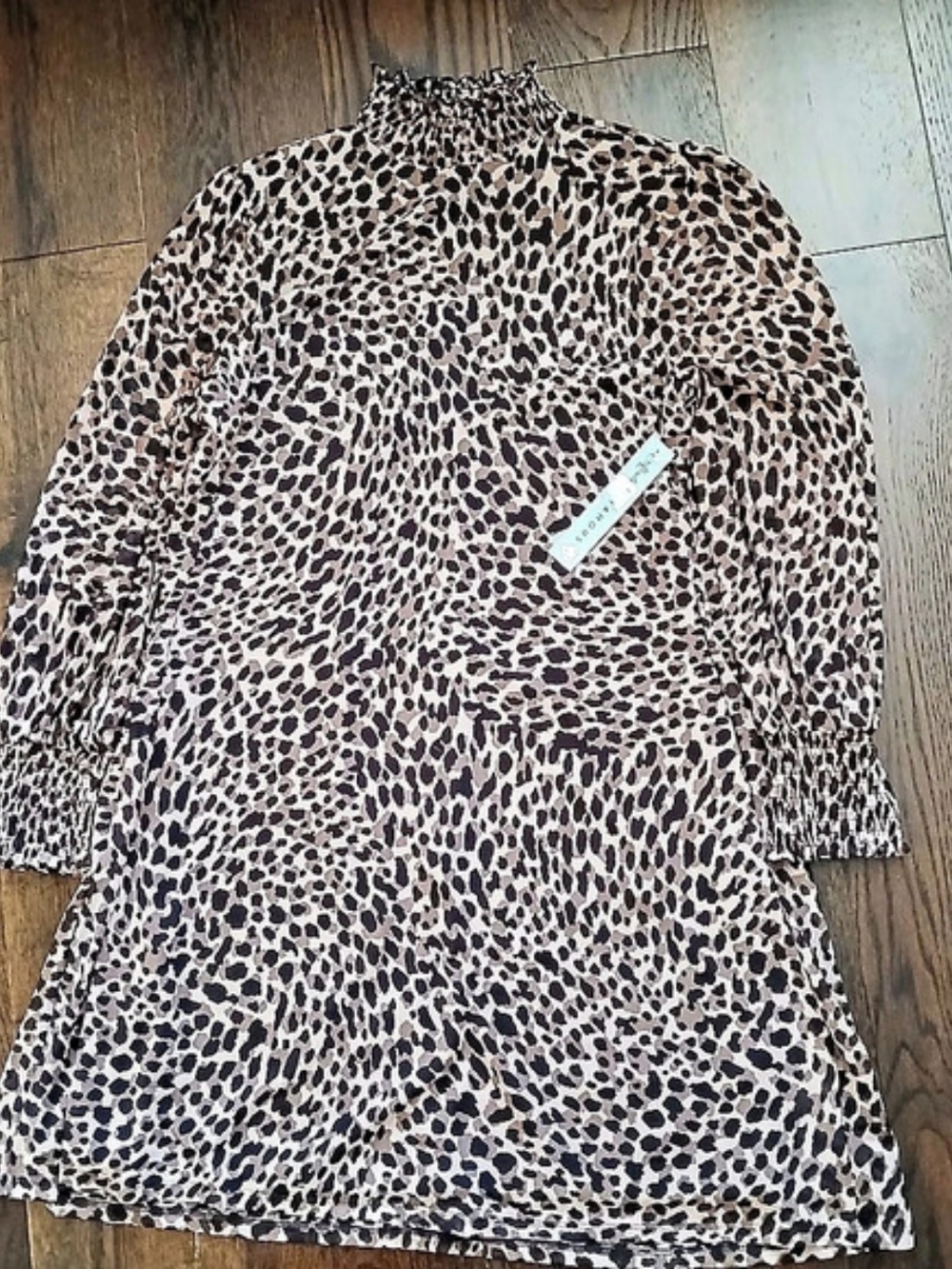 Absolutely Famous Leopard Print Mini Lined Dress XL NWT